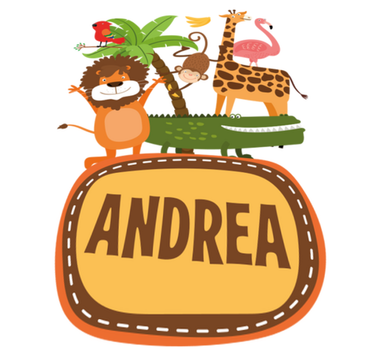 Tappeto vinile animali animali della giungla con nome - TenStickers