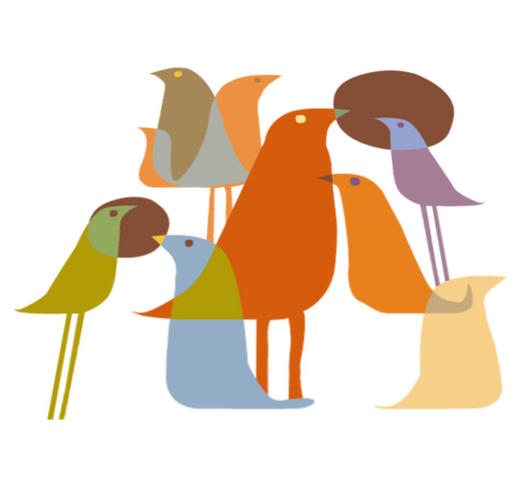 Tappeto vinile animali stile minimalista uccelli - TenStickers