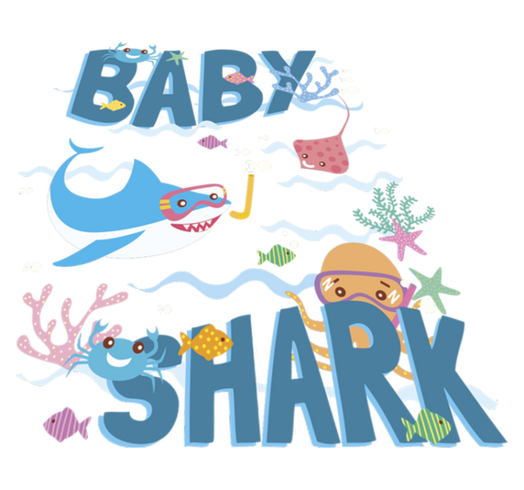 Tappeto vinile animali squalo azzurro baby - TenStickers
