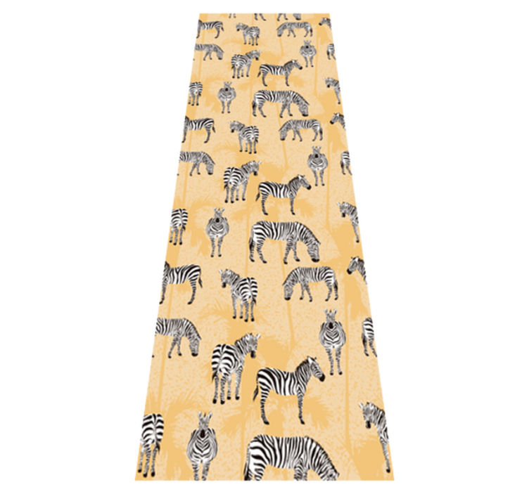 Tappeto vinile animali zebra e palme - TenStickers