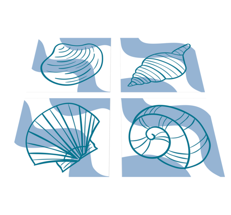 Tappeto vinile animali motivi con conchiglie - TenStickers