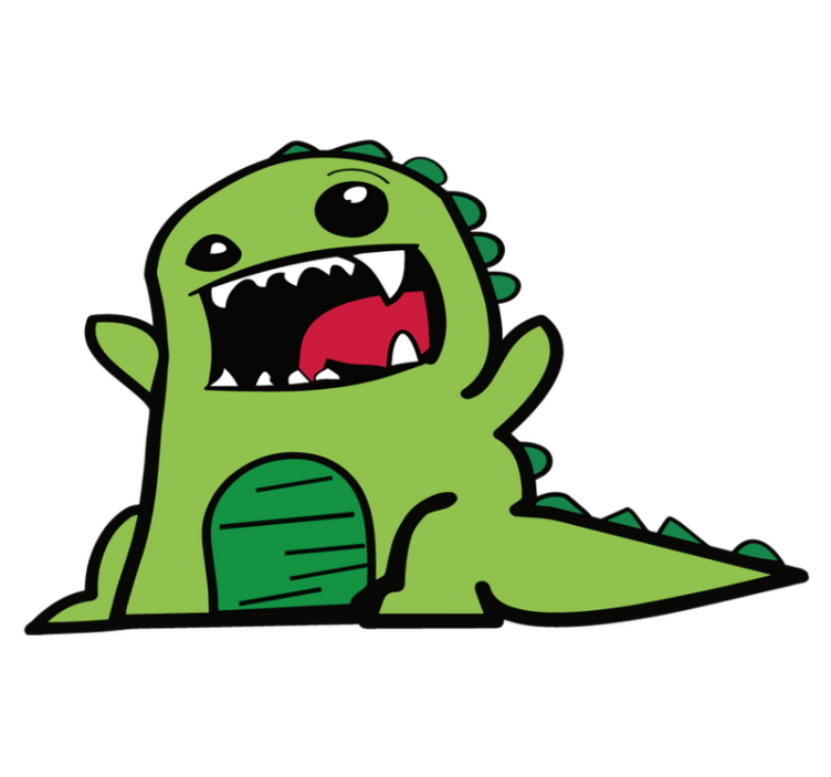 Tappeto vinile animali dinosauro verde spaventoso - TenStickers