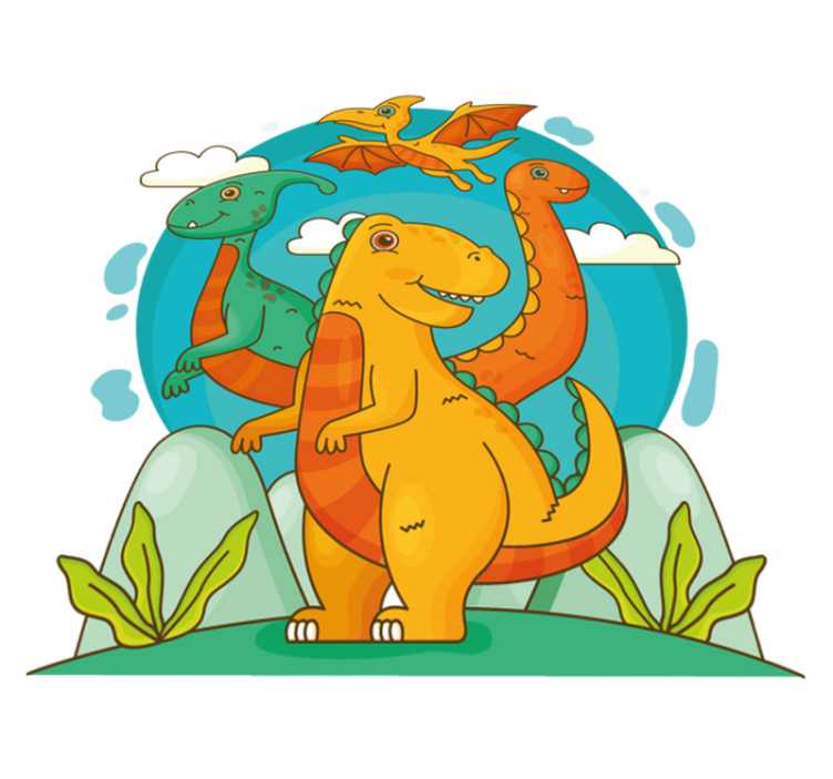 Tappeto vinile animali dinosauri nella giungla - TenStickers