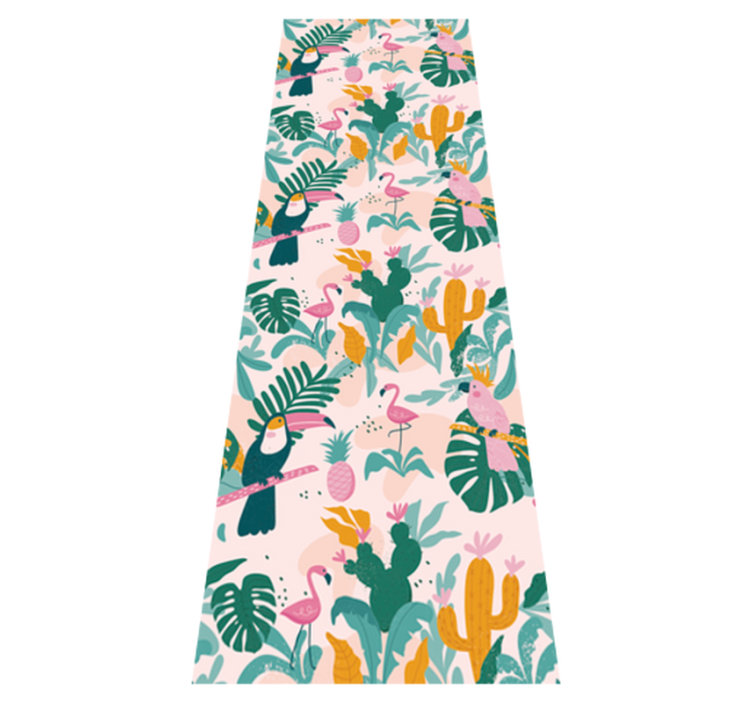 Tappeto vinile animali uccelli verdi e foglie - TenStickers