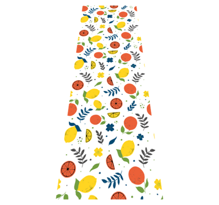 Tappeto vinile animali frutti di agrumi con foglie - TenStickers