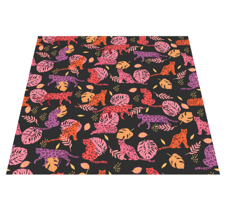 Tappeto vinile animali stile tropicale e leopardato - TenStickers