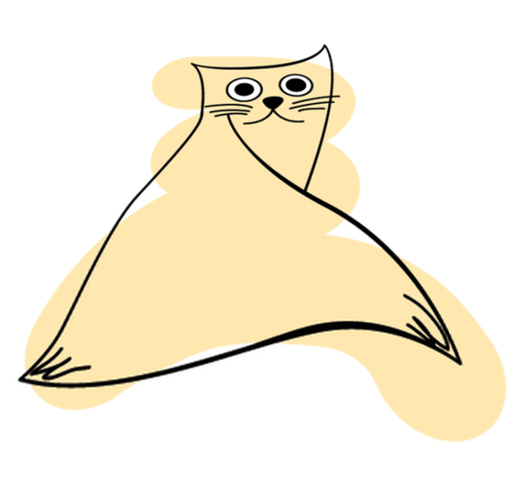 Tappeto vinile animali gatto dipinto beige - TenStickers