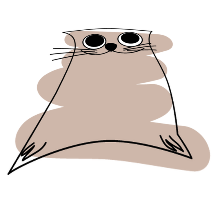 Tappeto vinile animali gatto dipinto marrone - TenStickers