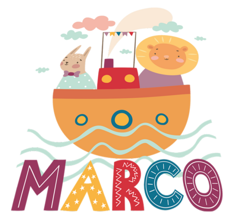 Tappeto vinile animali animali su una barca - TenStickers