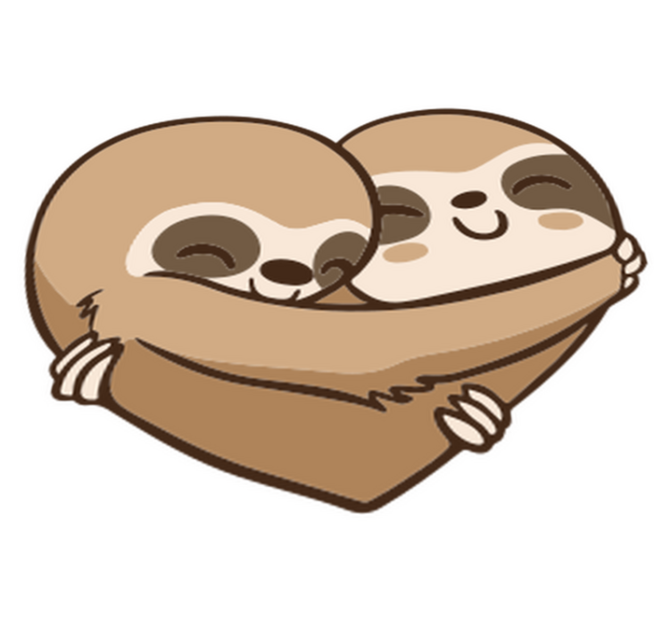 Tappeto vinile animali cuore di bradipo - TenStickers