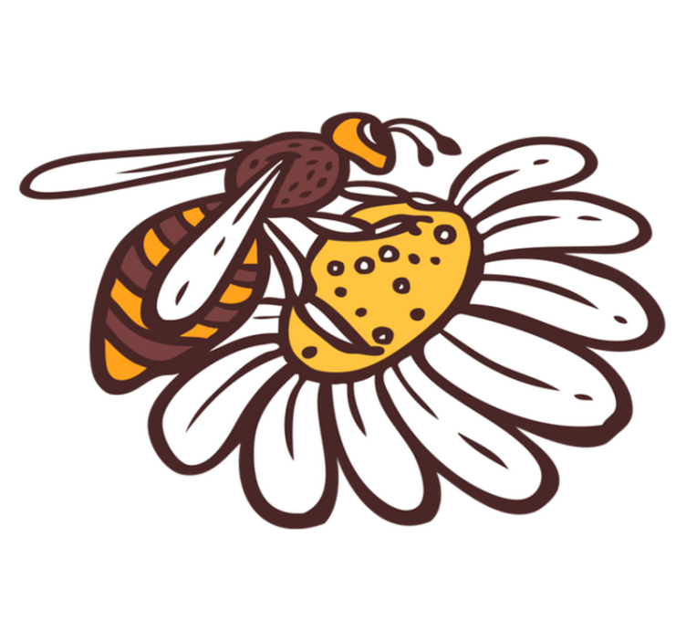 Tappeto vinile animali ape su fiore - TenStickers