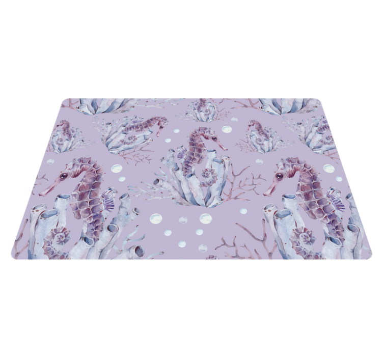 Tappeto vinile animali cavalluccio marino acquerello - TenStickers