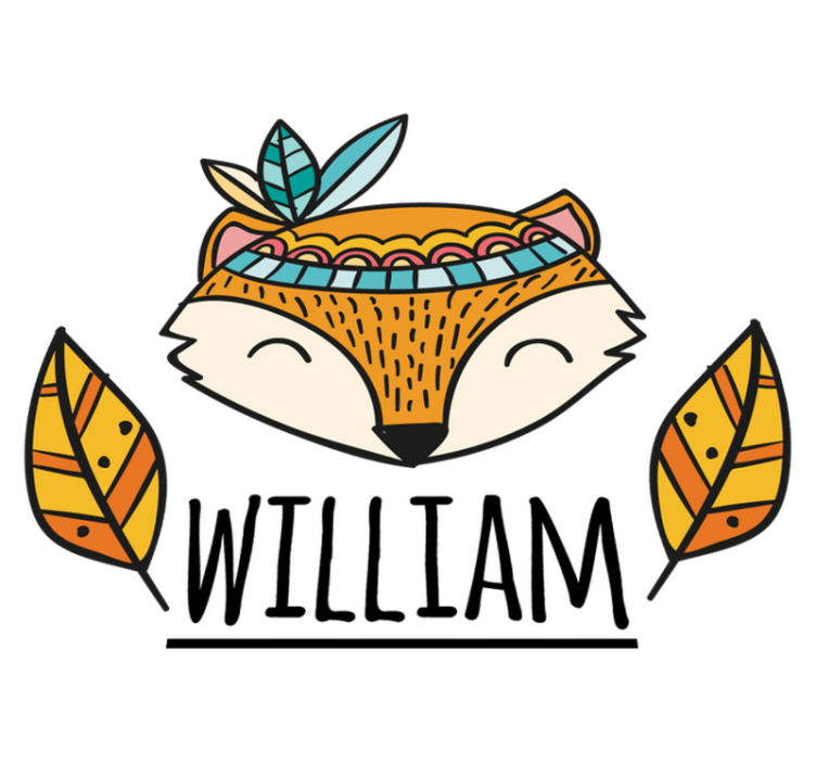 Tappeto vinile animali volpe nordica con piume personalizzato - TenStickers