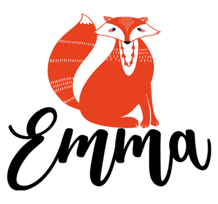 Tappeto vinile animali volpe nordica con nome - TenStickers