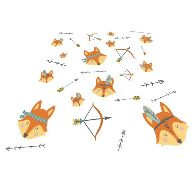 Tappeto vinile animali set di volpi e frecce - TenStickers