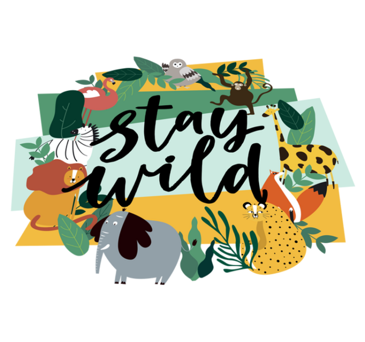 Tappeto vinile animali animali della giungla corona - TenStickers