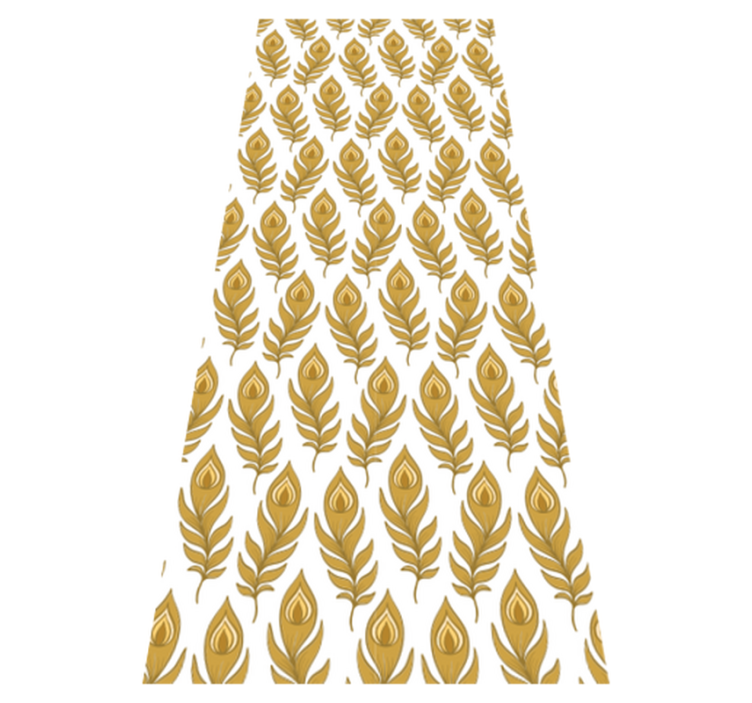 Tappeto vinile animali tacchino blu con fiori dorati - TenStickers