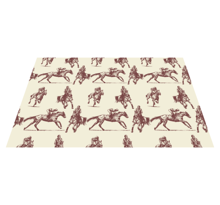 Tappeto vinile animali motivo cavalli beige e marrone - TenStickers