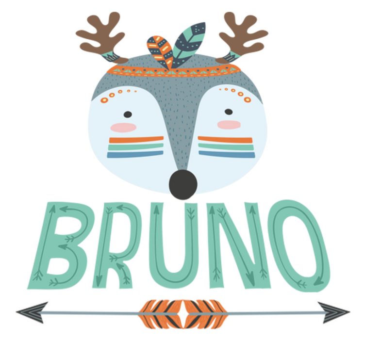 Tappeto vinile animali cervo nordico con nome - TenStickers