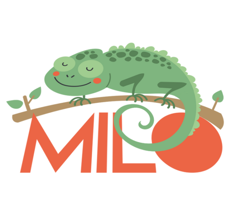 Tappeto vinile animali camaleonte con nome - TenStickers