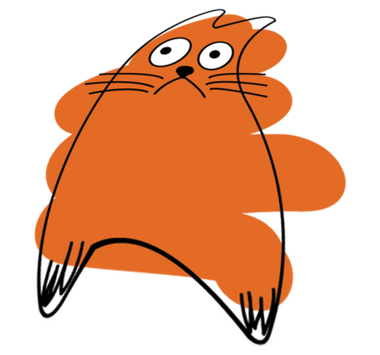 Tappeto vinile animali silhouette arancione originale - TenStickers