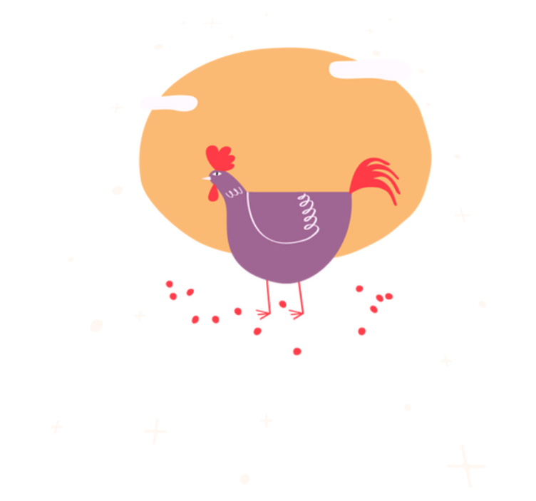 Tappeto vinile animali gallo da fattoria incantevole - TenStickers