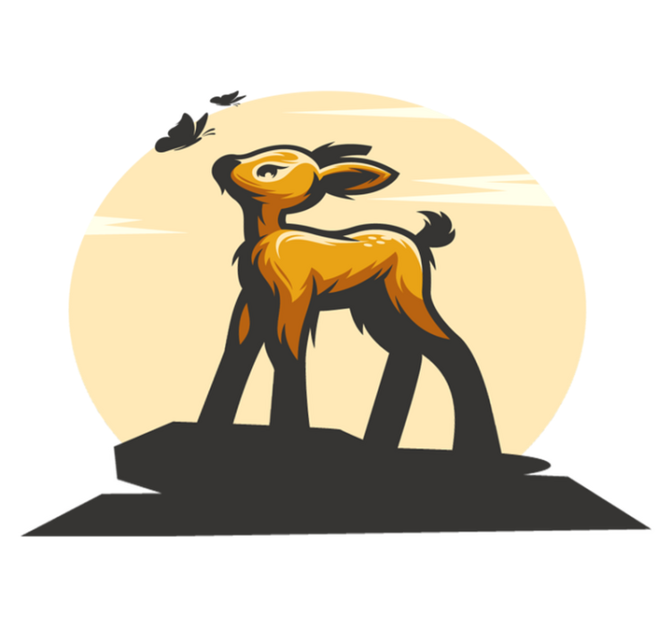 Tappeto vinile animali cervi e farfalle - TenStickers