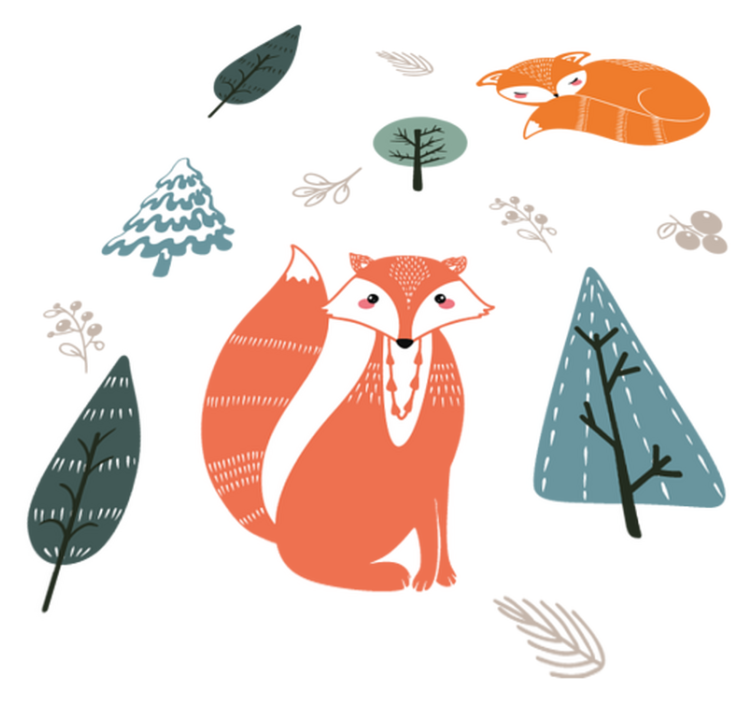 Tappeto vinile animali design volpe giocosa - TenStickers