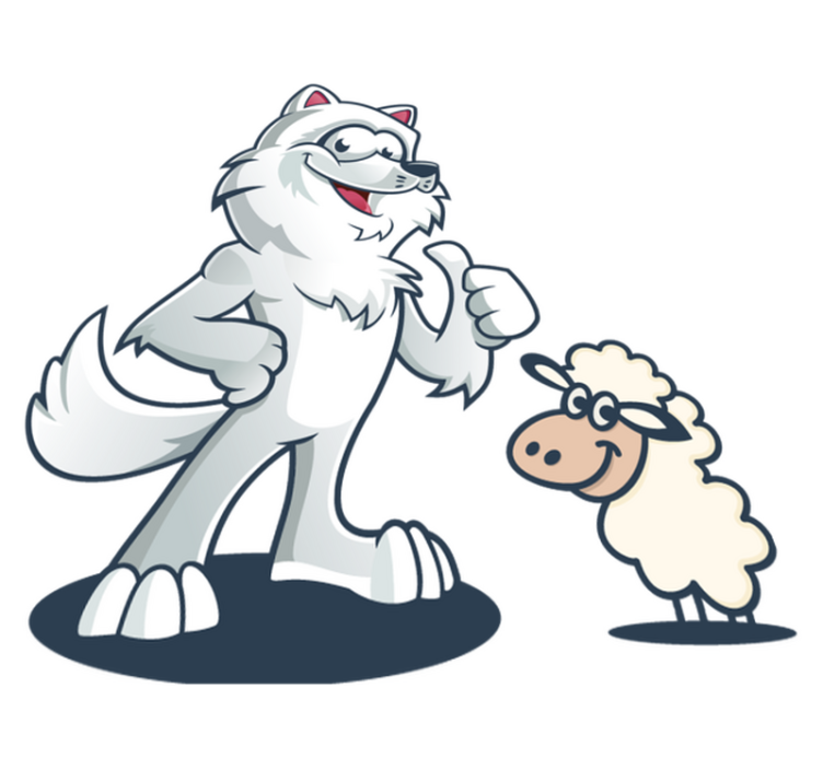 Tappeto vinile animali personaggio lupo gioioso - TenStickers