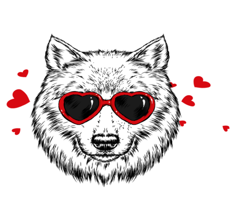 Tappeto vinile animali emblema di lupo giocoso - TenStickers