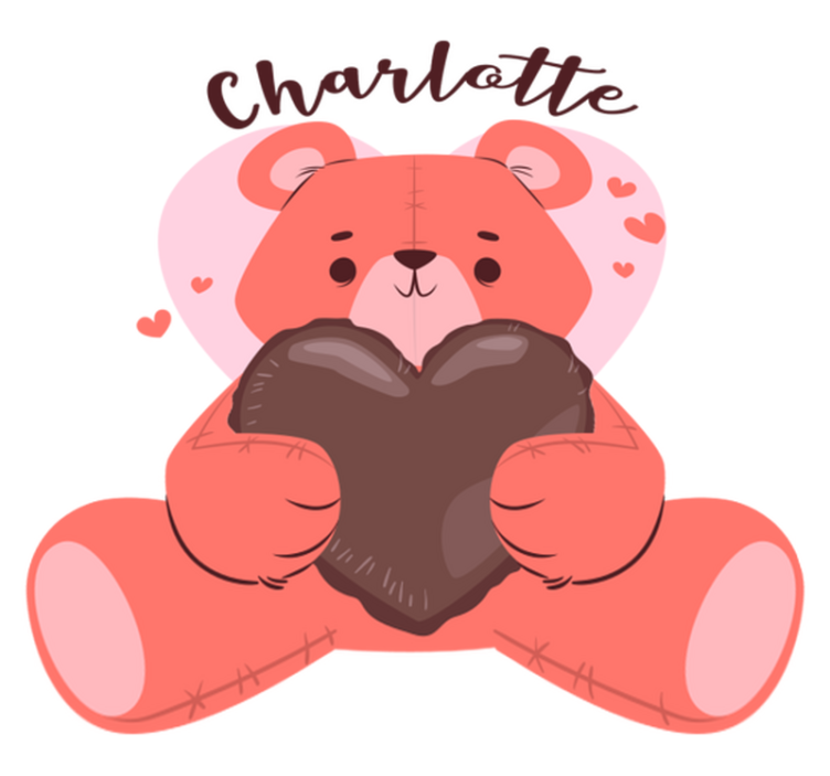 Tappeto vinile animali orso carino con cuore - TenStickers