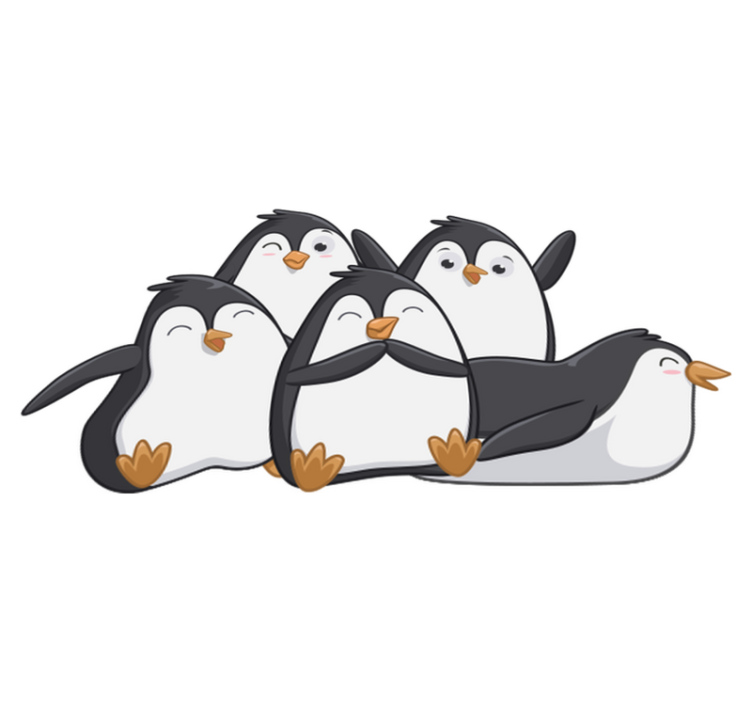 Tappeto vinile animali famiglia di pinguini felici - TenStickers