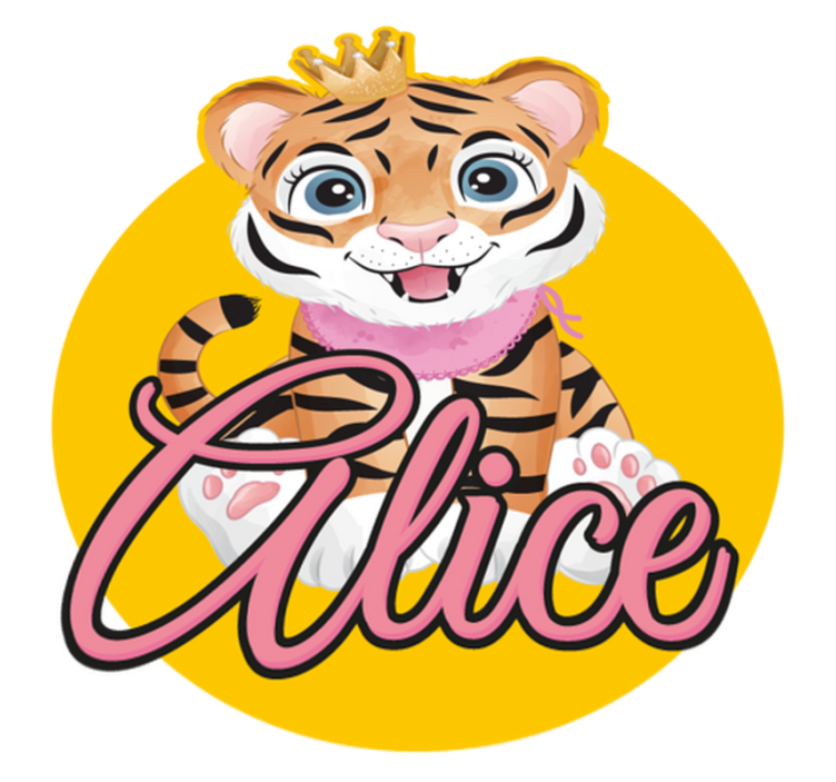 Tappeto vinile animali illustrazione tigre carina - TenStickers
