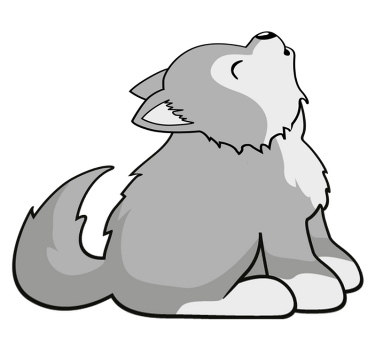 Tappeto vinile animali illustrazione cane ululante - TenStickers