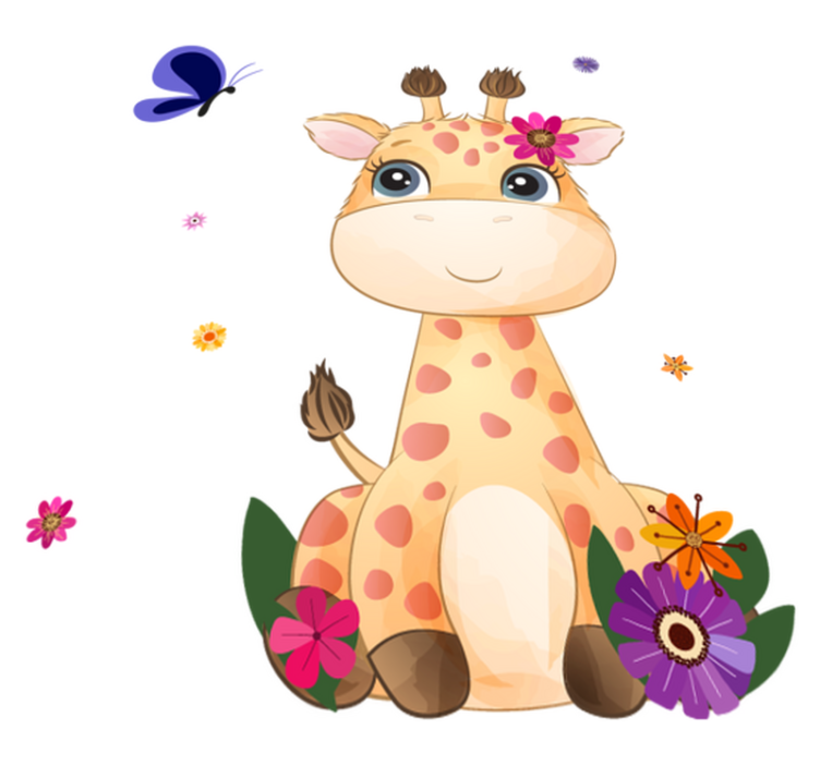 Tappeto vinile animali africa selvaggia bambina giraffa - TenStickers