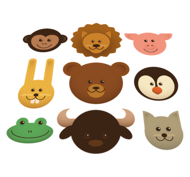 Tappeto vinile animali creature felici - TenStickers