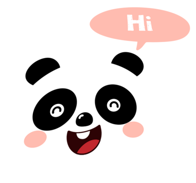 Tappeto vinile animali panda cartoon che saluta - TenStickers