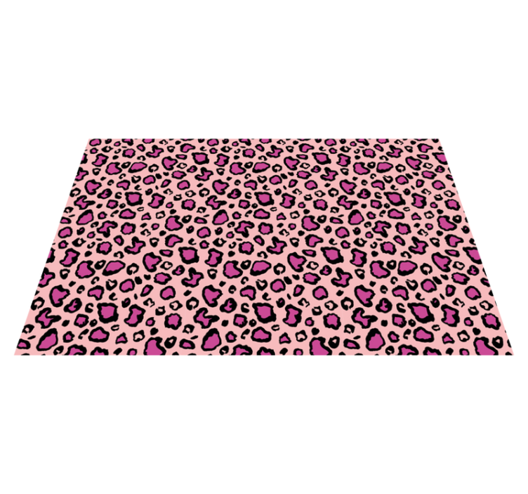 Tappeto vinile animali imitazione leopardo rosa e nero - TenStickers