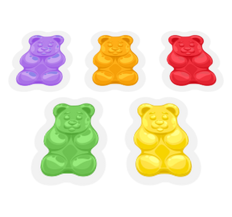 Tappeto vinile animali forme di orso colorate - TenStickers