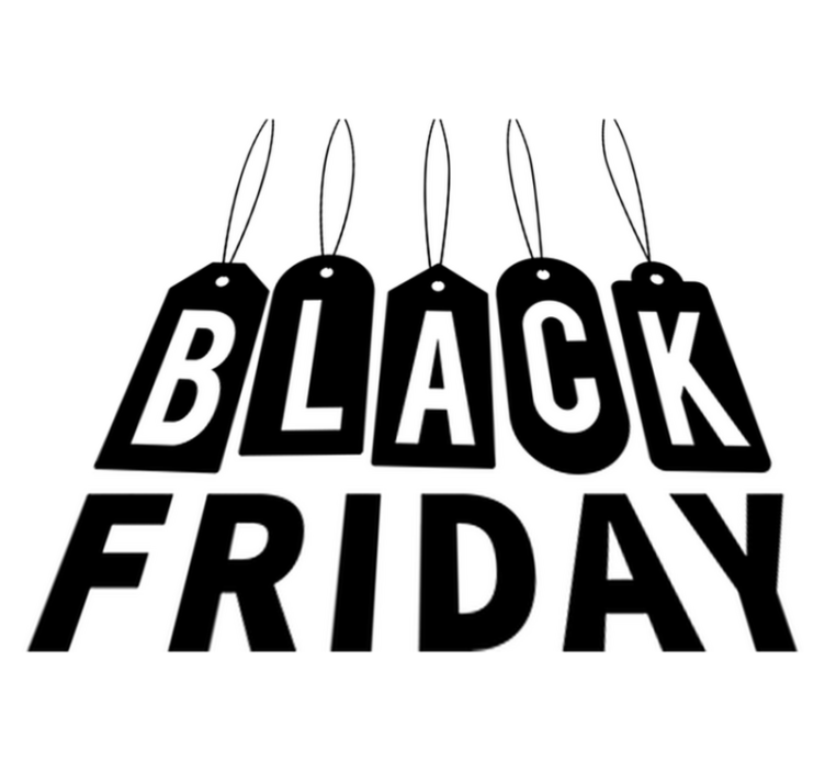 Tappeto vinile black friday testo bianco e nero - TenStickers