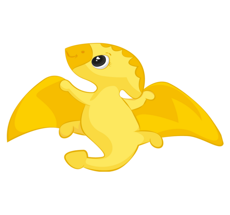 Tappeto vinile animali drago giallo allegro - TenStickers