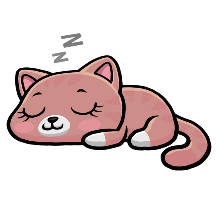 Tappeto vinile animali illustrazione gatto che dorme - TenStickers
