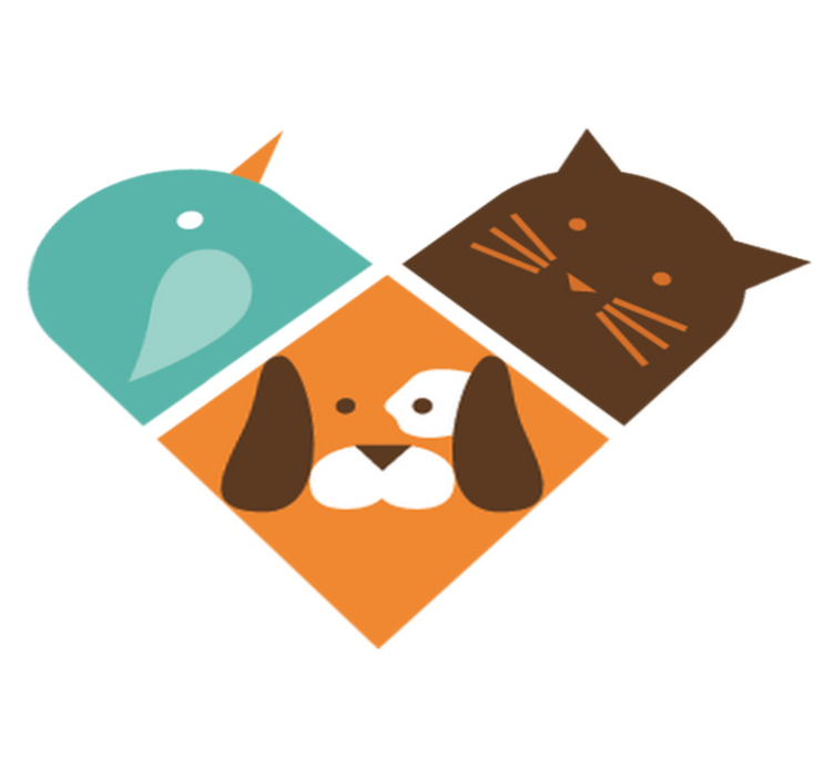 Tappeto vinile animali faccette di animali colorati - TenStickers