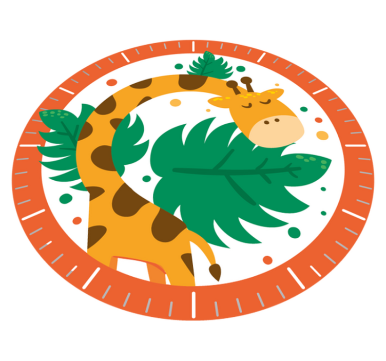 Tappeto vinile animali orologio bambini giraffa - TenStickers