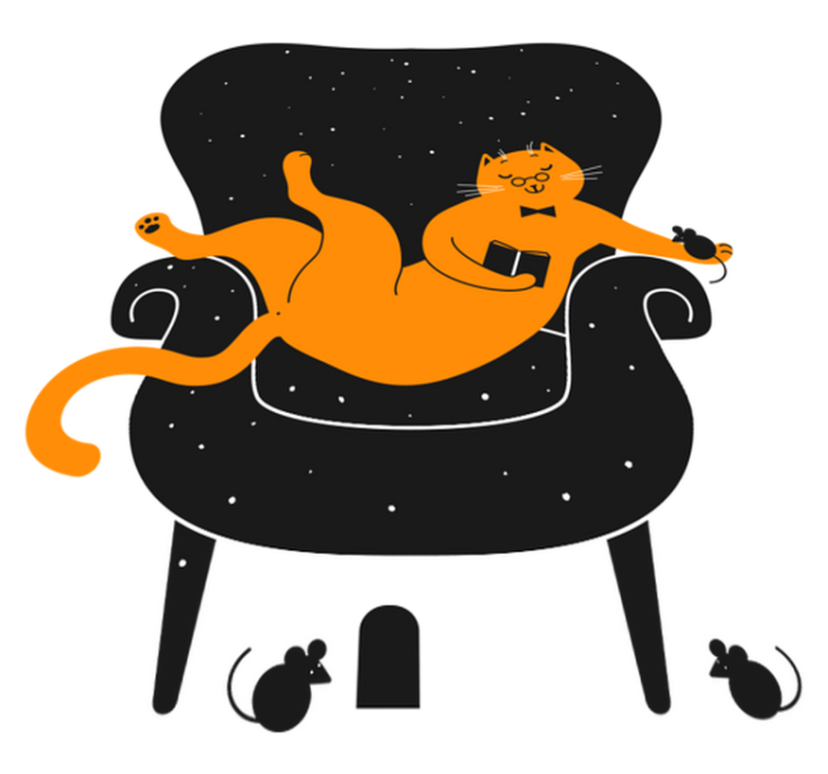 Tappeto vinile animali gatto e topo - TenStickers