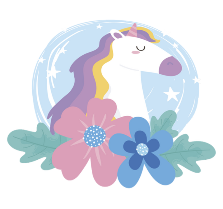 Tappeto vinile animali unicorno dai capelli brillanti - TenStickers