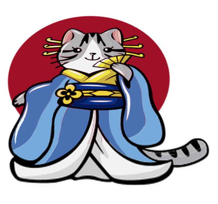 Tappeto vinile animali gatto decorativo giapponese - TenStickers