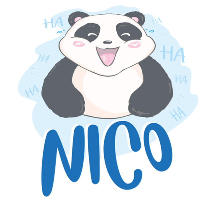 Tappeto vinile animali panda sorpreso con nome - TenStickers