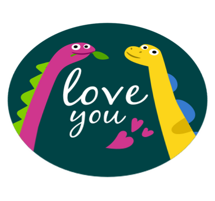 Tappeto vinile animali ti amo dinosauro - TenStickers