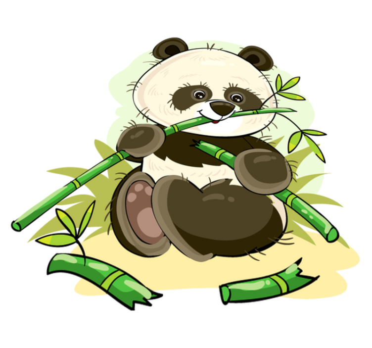 Tappeto vinile animali emblema panda carino - TenStickers